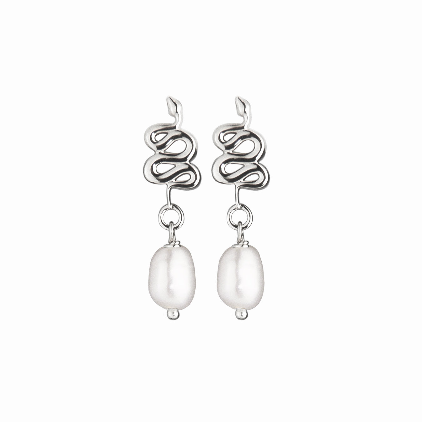 SNAKE STUDS WITH PEARL