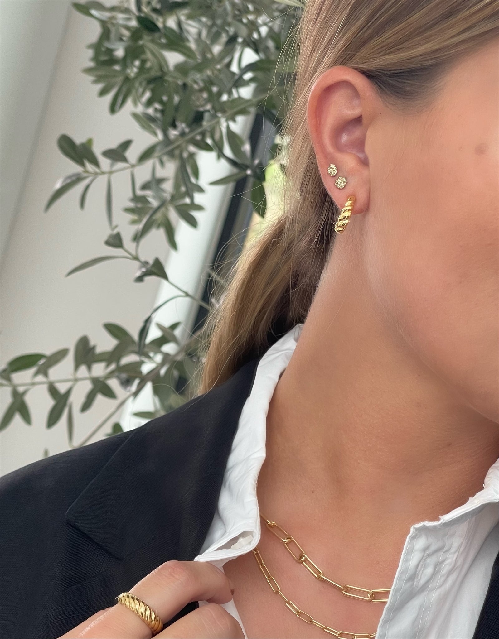 I AM GOLD DAINTY STUDS
